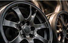 Black coated automotive wheel