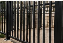 Black metal gate detail