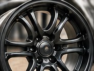 Powder coated alloy wheel